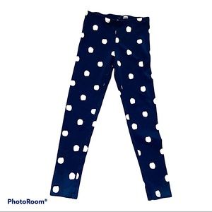 Old Navy Blue & White Polka Dot Leggings Girls Lg